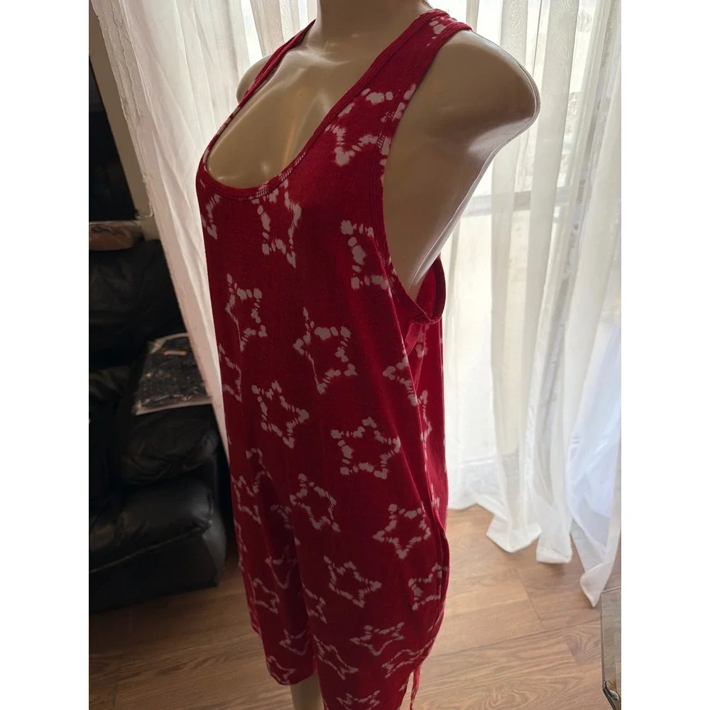 Secr Treasures Red Star Print Racerback Romper XL/XG 16-18 Sleeveless Loungewear